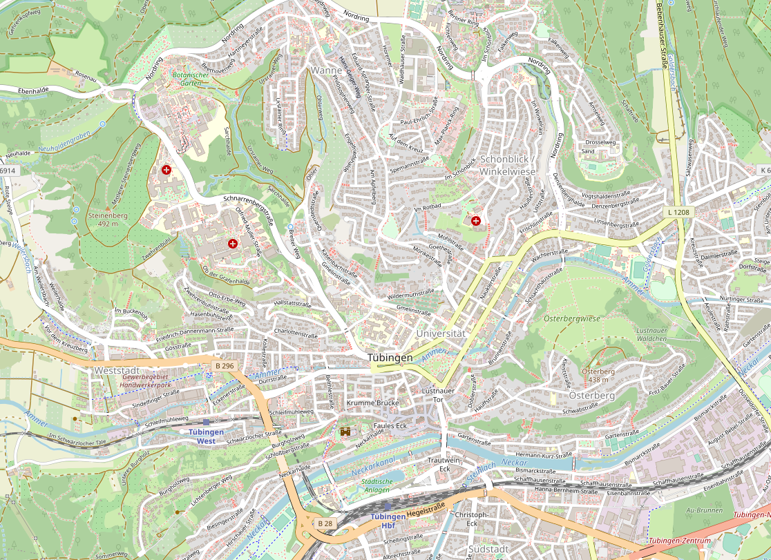 Karte von Tübingen
