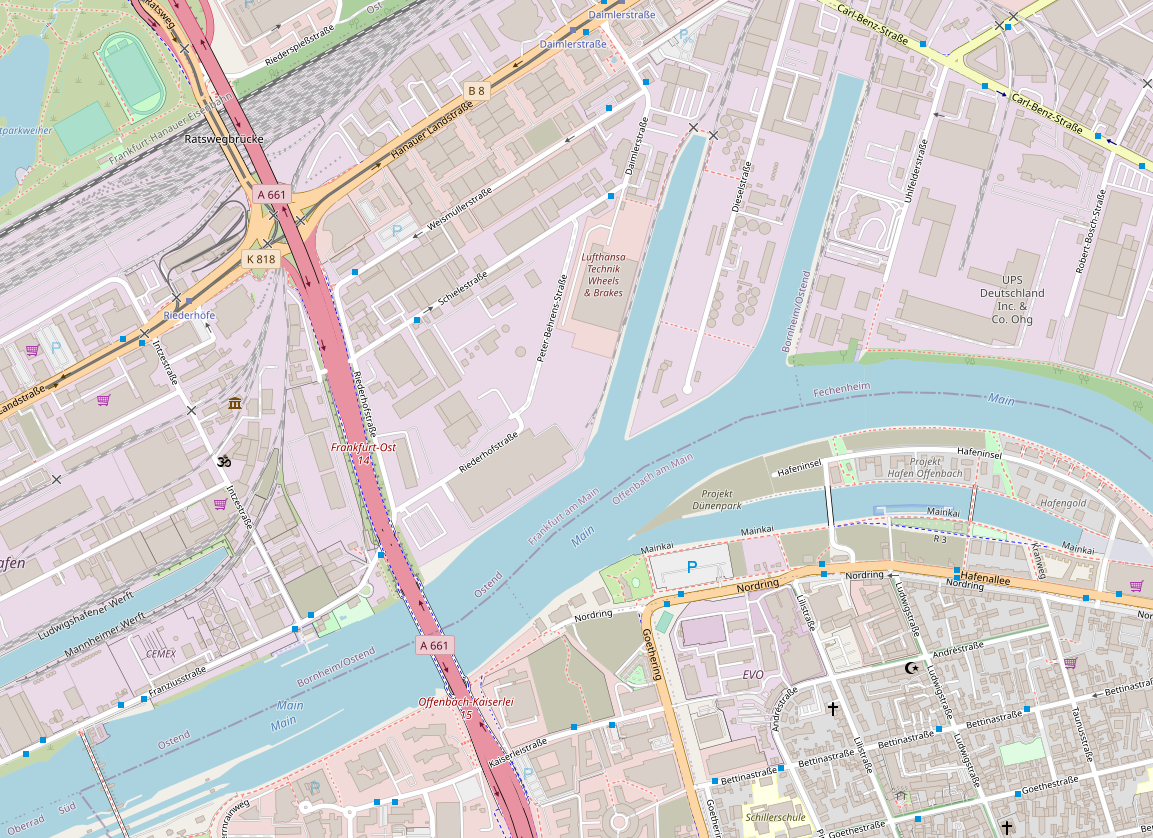Karte des Frankfurter Osthafens